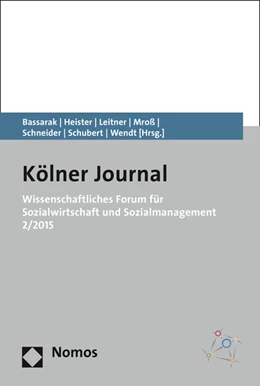 Abbildung von Bassarak / Heister | Wissenschaftliches Forum für Sozialwirtschaft und Sozialmanagement 2/2015 | 1. Auflage | 2016 | 4 | beck-shop.de