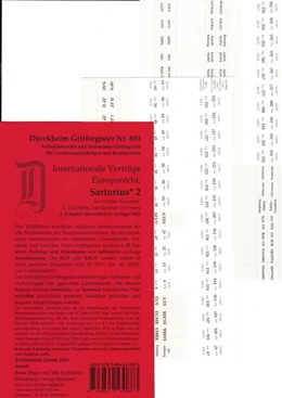 Abbildung von Dürckheim-Register - Internationale Verträge, Europarecht (Sartorius II) | 5. Auflage | 2016 | beck-shop.de