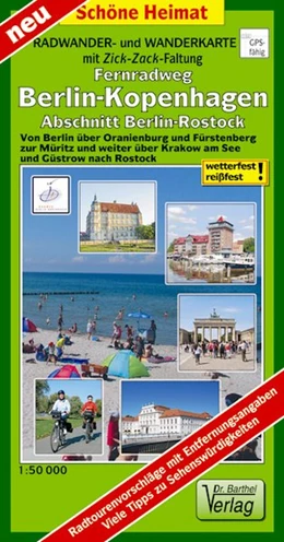 Abbildung von Berlin-Rostock 1 : 50 000 Teilstück des Fernradweges Berlin-Kopenhagen Radwander- und Wanderkarte | 1. Auflage | 2016 | beck-shop.de