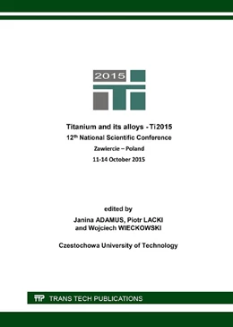 Abbildung von Adamus / Lacki | Titanium and its Alloys | 1. Auflage | 2016 | beck-shop.de