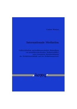 Abbildung von Wentzel | Internationale Mediation | 1. Auflage | 2016 | beck-shop.de