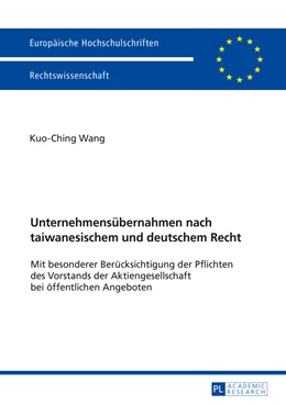 Abbildung von Wang | Unternehmensübernahmen nach taiwanesischem und deutschem Recht | 1. Auflage | 2016 | beck-shop.de