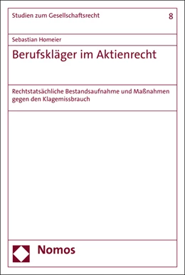Abbildung von Homeier | Berufskläger im Aktienrecht | 1. Auflage | 2016 | beck-shop.de