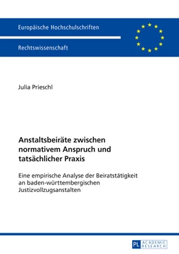 Abbildung von Prieschl | Anstaltsbeiräte zwischen normativem Anspruch und tatsächlicher Praxis | 1. Auflage | 2016 | 5834 | beck-shop.de