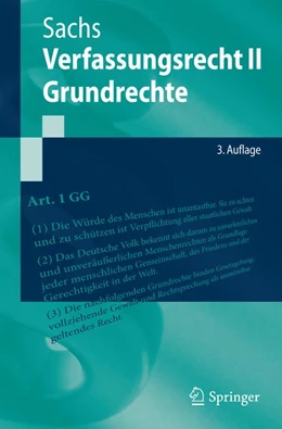 Abbildung von Sachs | Verfassungsrecht II - Grundrechte | 3. Auflage | 2017 | beck-shop.de