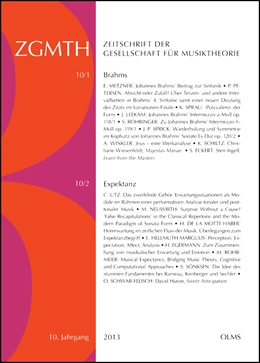 Abbildung von Polth / Froebe | ZGMTH - Zeitschrift der Gesellschaft für Musiktheorie, 10. Jahrgang 2013. | 1. Auflage | 2016 | 10 | beck-shop.de