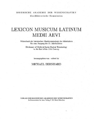 Cover: , Lexicon Musicum Latinum Medii Aevi  Einbanddecke zu Band 2
