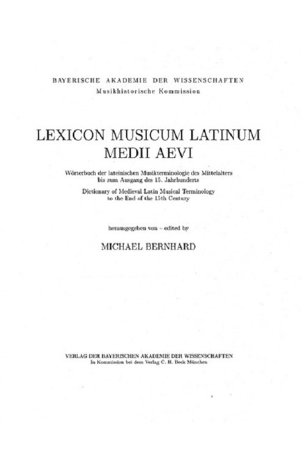 Cover: , Lexicon Musicum Latinum Medii Aevi  Einbanddecke zu Band 2