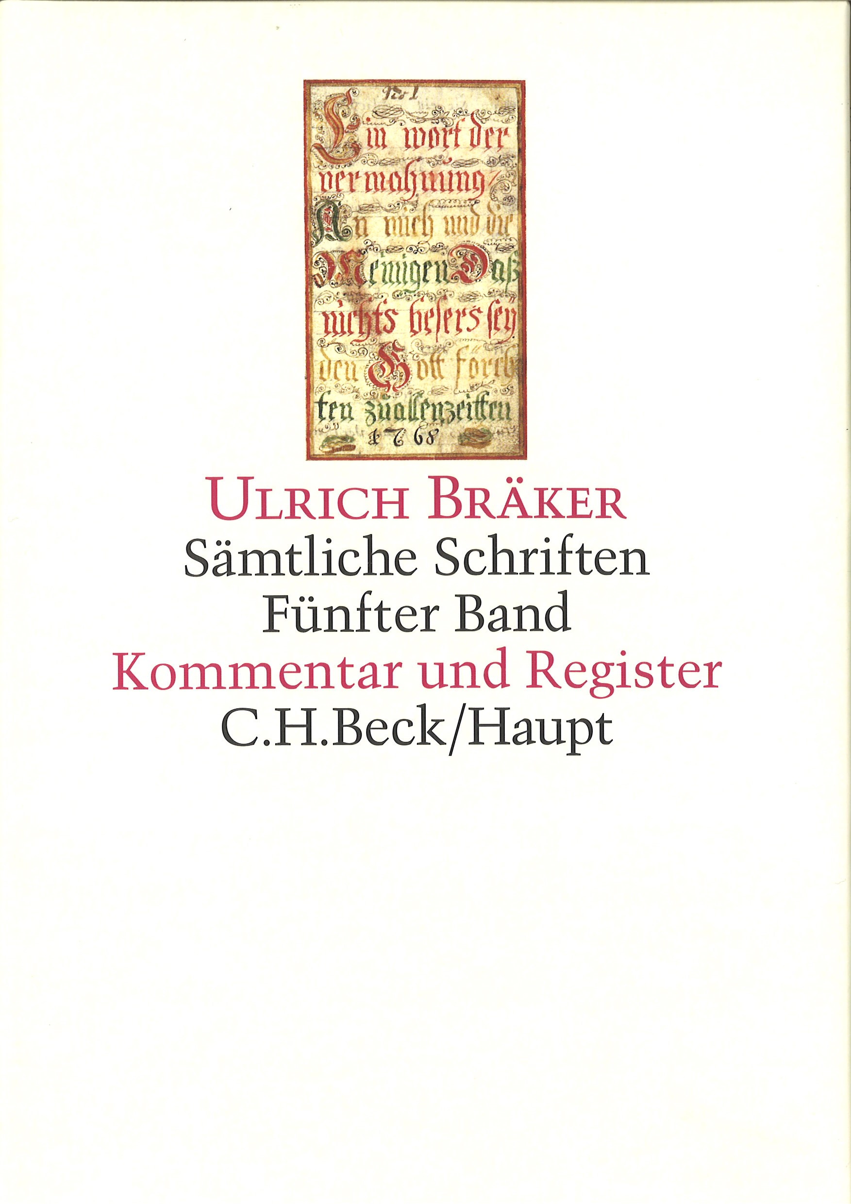Cover: Bräker, Ulrich, Kommentar und Register