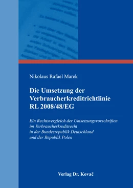 Abbildung von Marek | Die Umsetzung der Verbraucherkreditrichtlinie RL 2008/48/EG | 1. Auflage | 2016 | 56 | beck-shop.de