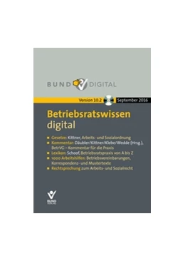 Abbildung von Däubler / Kittner | Betriebsratswissen digital (Version 10.2) | 12. Auflage | 2016 | beck-shop.de