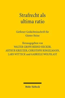 Abbildung von Strafrecht als ultima ratio | 1. Auflage | 2016 | beck-shop.de