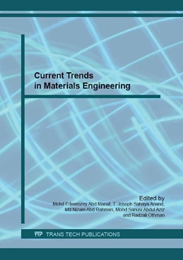 Abbildung von Abd Manaf / Anand | Current Trends in Materials Engineering | 1. Auflage | 2016 | Volume 694 | beck-shop.de