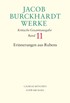 Cover: Burckhardt, Jacob, Erinnerungen aus Rubens