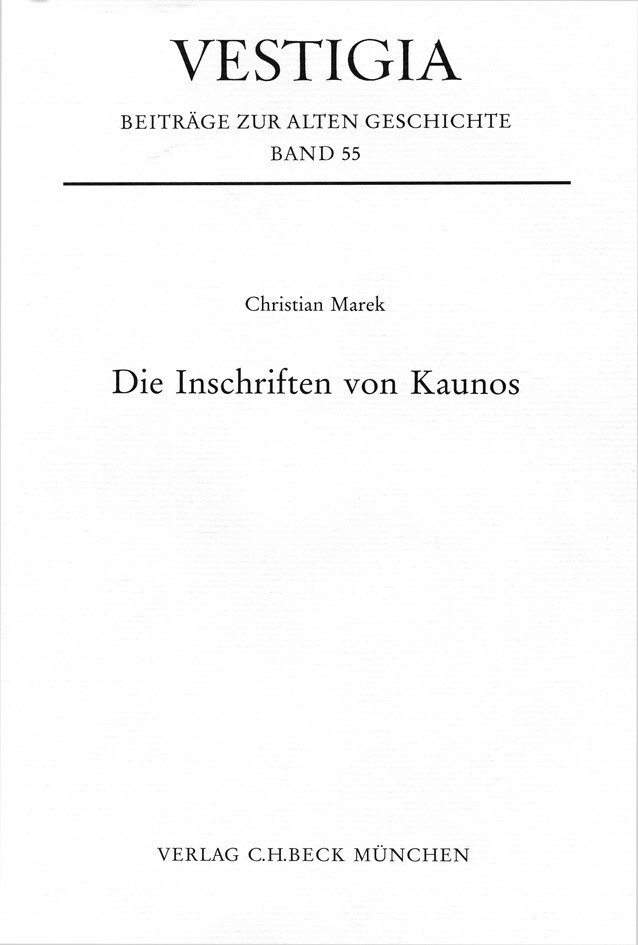 Cover: Marek, Christian, Die Inschriften von Kaunos