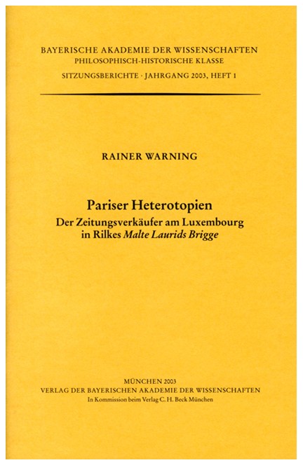 Cover: Rainer Warning, Pariser Heterotopien