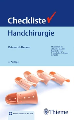 Abbildung von Hoffmann | Checkliste Handchirurgie | 4. Auflage | 2016 | beck-shop.de