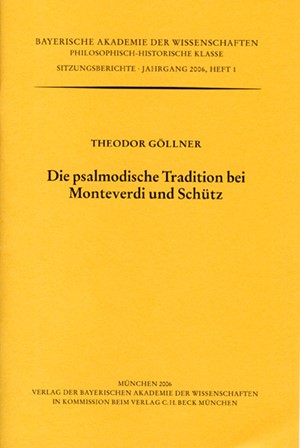 Cover: Theodor Göllner, Die psalmodische Tradition bei Monteverdi und Schütz
