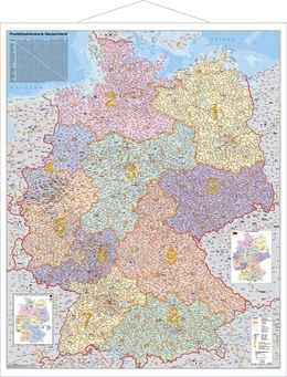 Abbildung von Postleitzahlen-Karte Deutschland 1 : 750 000. Wandkarte Grossformat mit Metallstäben | 1. Auflage | 2014 | beck-shop.de
