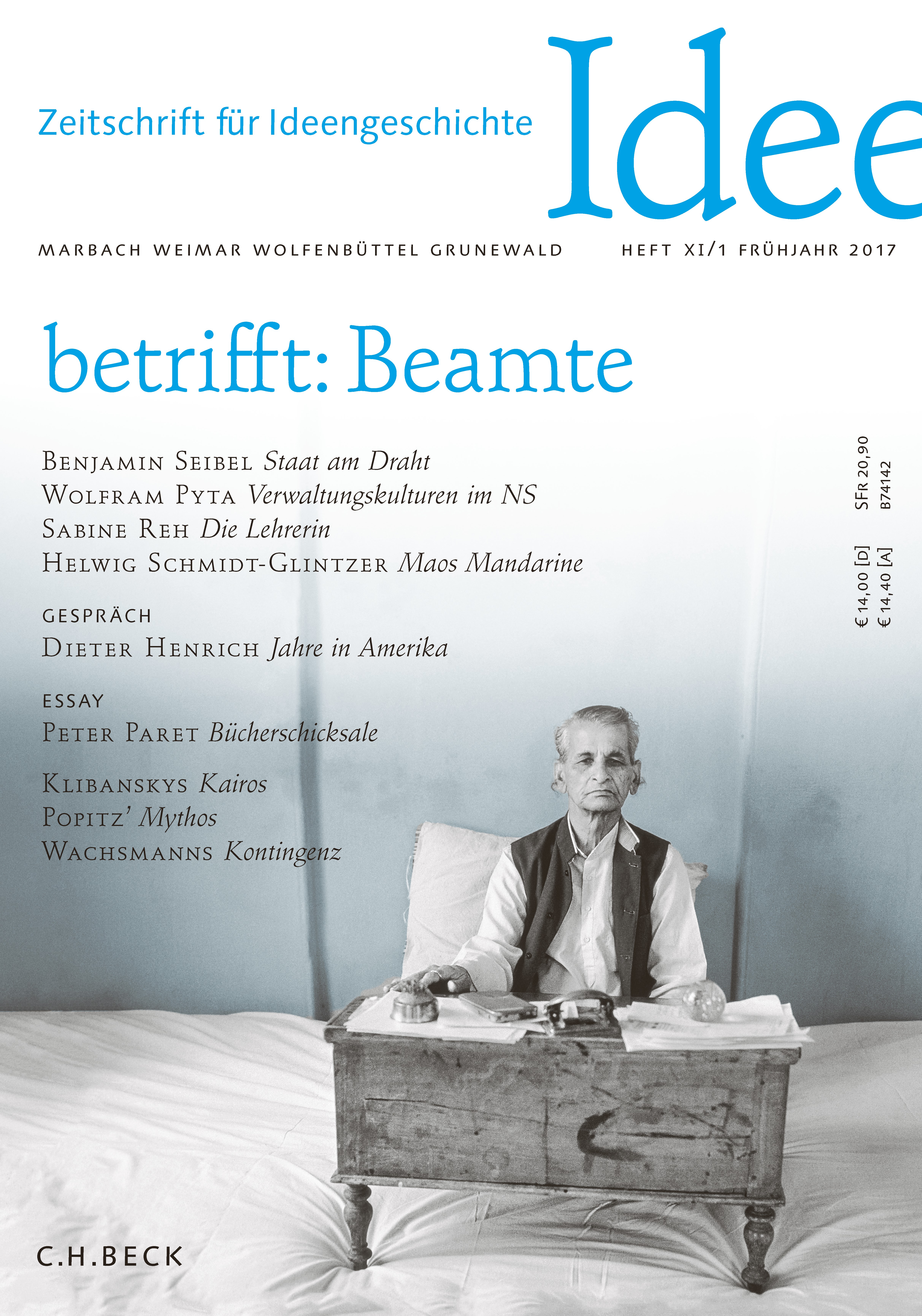 Cover:, Zeitschrift für Ideengeschichte Heft XI/1 Frühjahr 2017