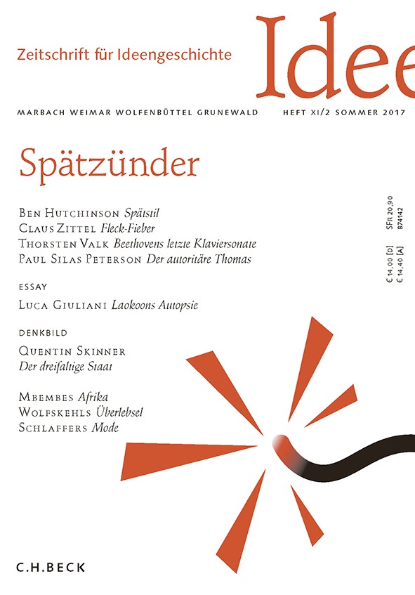 Cover:, Zeitschrift für Ideengeschichte Heft XI/2 Sommer 2017