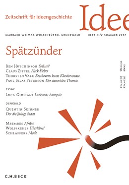 Cover:, Zeitschrift für Ideengeschichte Heft XI/2 Sommer 2017