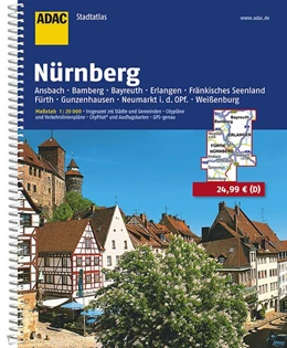 Abbildung von ADAC StadtAtlas Nürnberg 1:20 000 mit Ansbach, Bamberg, Bayreuth, Erlangen | 9. Auflage | 2016 | beck-shop.de