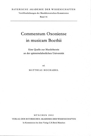 Cover: , Commentum Oxoniense in musicam Boethii