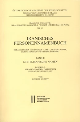 Abbildung von Schmitt | Iranisches Personennamenbuch Band II/Faszikel 5: Mitteliranische Namen | 1. Auflage | 2016 | 15 | beck-shop.de