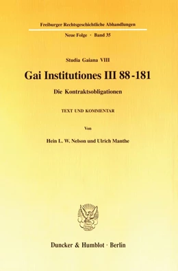 Abbildung von Nelson / Manthe | Gai Institutiones III 88 - 181. | 1. Auflage | 1999 | 35 | beck-shop.de