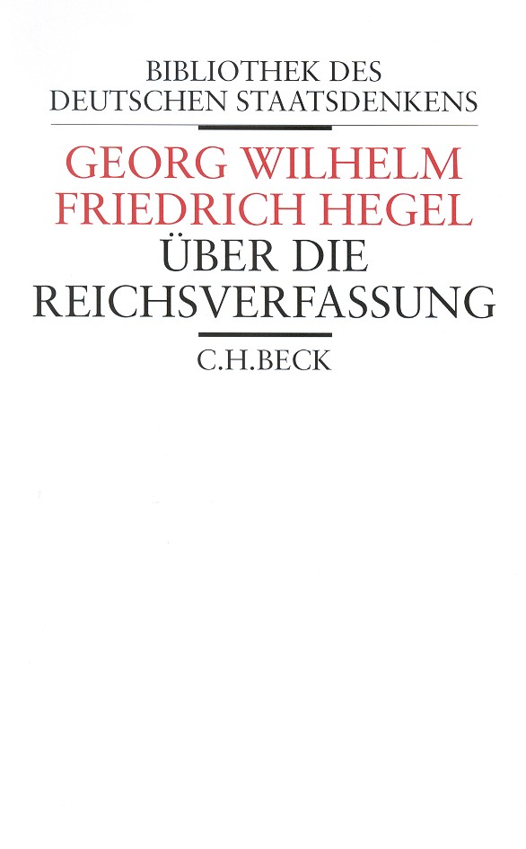 Cover: Hegel, Georg Wilhelm Friedrich, Über die Reichsverfassung