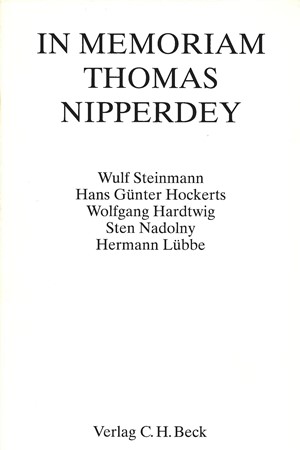 Cover: , In Memoriam Thomas Nipperdey