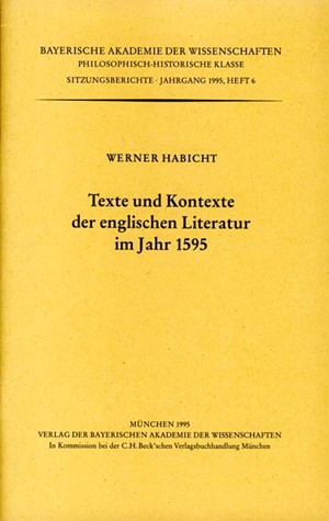 Cover: , Texte und Kontexte der englischen Literatur im Jahr 1595
