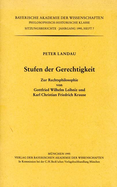 Cover: Landau, Peter, Stufen der Gerechtigkeit