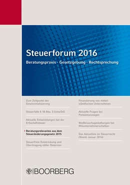 Abbildung von Strahl | Steuerforum 2016 Beratungspraxis . Gesetzgebung . Rechtsprechung | 1. Auflage | 2016 | beck-shop.de
