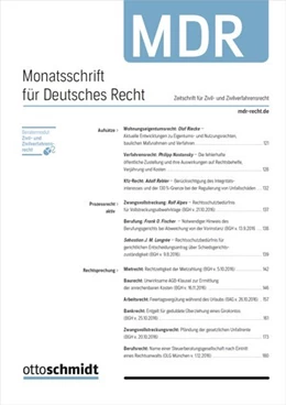 Abbildung von Monatsschrift für Deutsches Recht • MDR | 1. Auflage | 2024 | beck-shop.de