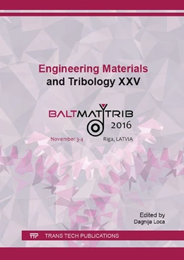 Abbildung von Loca | Engineering Materials and Tribology XXV | 1. Auflage | 2017 | Volume 721 | beck-shop.de
