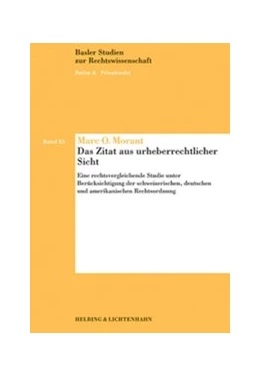 Abbildung von Morant | Das Zitat aus urheberrechtlicher Sicht | 1. Auflage | 2006 | Band 83 | beck-shop.de