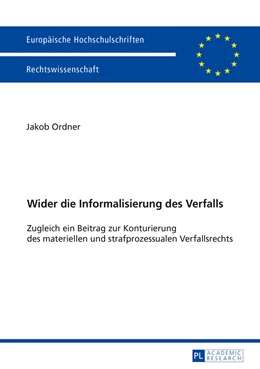 Abbildung von Ordner | Wider die Informalisierung des Verfalls | 1. Auflage | 2016 | beck-shop.de
