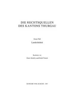 Abbildung von Stöckly / Trösch | Sammlung Schweizerischer Rechtsquellen / Landeshoheit | 1. Auflage | 2017 | beck-shop.de