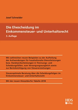 Abbildung von Schneider | Die Ehescheidung im Einkommensteuer- und Unterhaltsrecht | 3. Auflage | 2017 | beck-shop.de