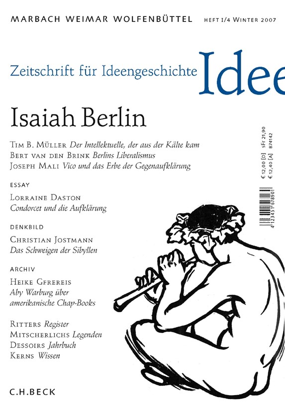 Cover:, Zeitschrift für Ideengeschichte: ZIG (2007) Heft 4: Isaiah Berlin