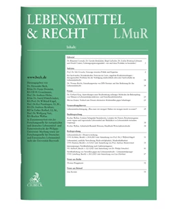 Abbildung von LMuR • Lebensmittel & Recht | 22. Auflage | 2022 | beck-shop.de