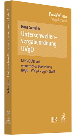 Abbildung von Schaller | Unterschwellenvergabeordnung (UVgO) | 1. Auflage | 2018 | beck-shop.de