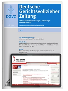 Abbildung von DGVZ • Deutsche Gerichtsvollzieher Zeitung | 133. Auflage | 2024 | beck-shop.de