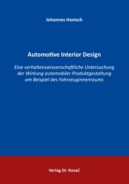 Abbildung von Hanisch | Automotive Interior Design | 1. Auflage | 2017 | 74 | beck-shop.de