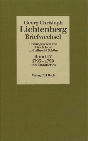 Cover: , Lichtenberg, Briefwechsel: 1793-1799