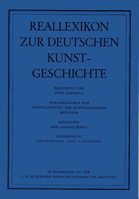 Cover:, Reallexikon Dt. Kunstgeschichte  97. Lieferung: Firstbekrönung - Fisch II: Fischarten