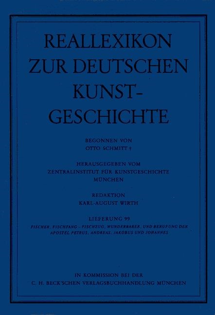 Cover:, Reallexikon Dt. Kunstgeschichte  99. Lieferung: Fischer, Fischfang - Wunderbarer Fischzug