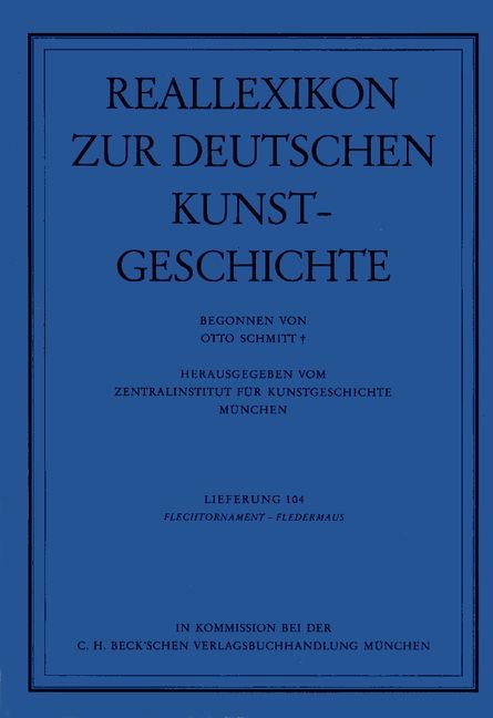 Cover:, Reallexikon Dt. Kunstgeschichte  104. Lieferung: Flechtornament, Fledermaus